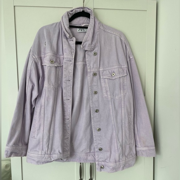 Oversized Purple Jean Jacket - Picture 2 of 3